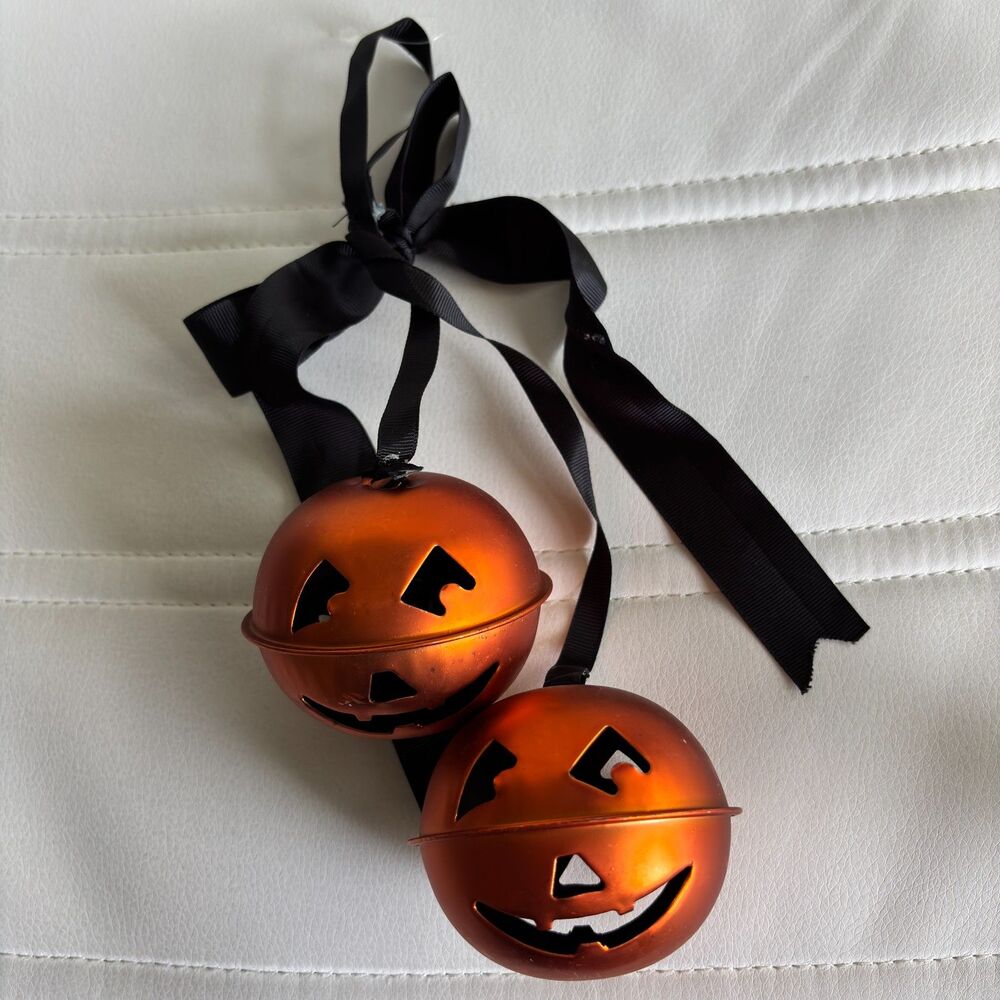 Halloween Jack O Lantern Metal Bells Wreath/Door/ Craft Project